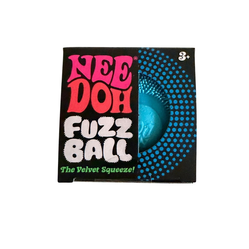 Schylling NeeDoh Fuzz Ball Blue Velvet Squeeze Sensory Fidget Toy NEW
